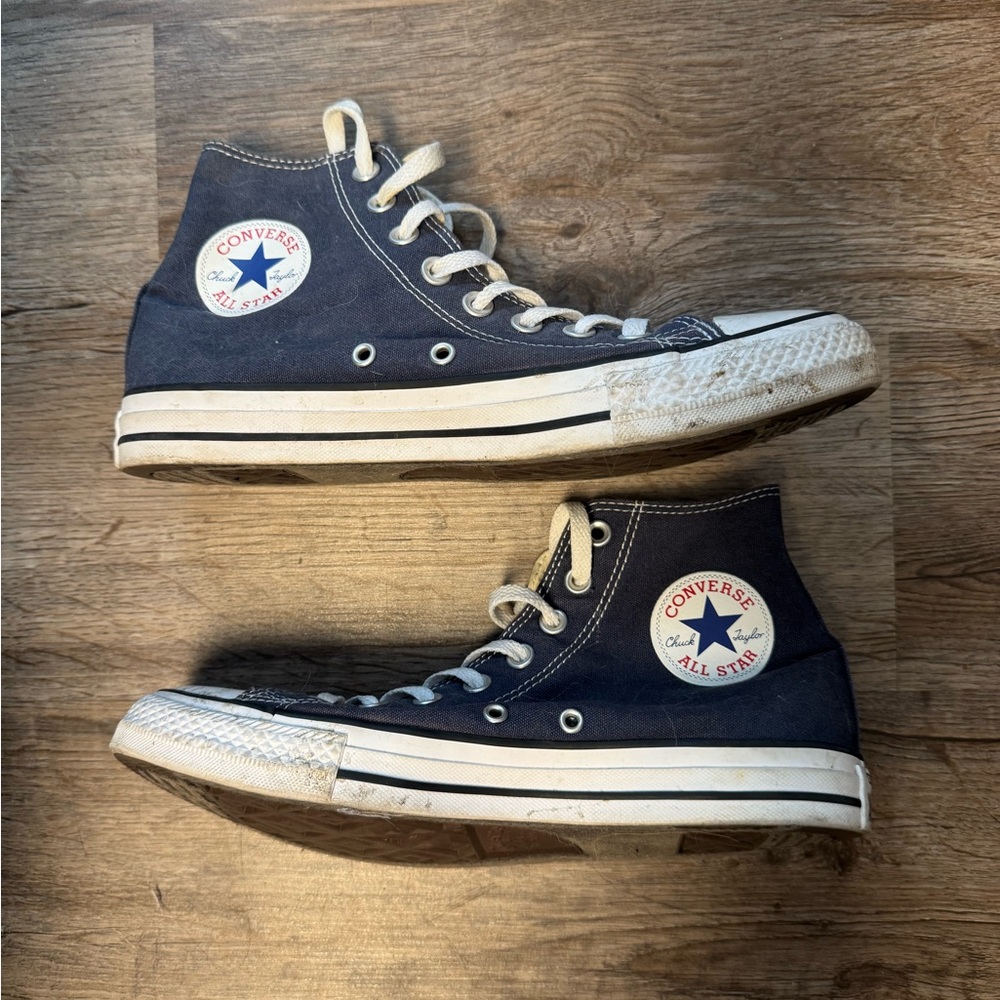 Converse Dark Blue High-Tops with White Details